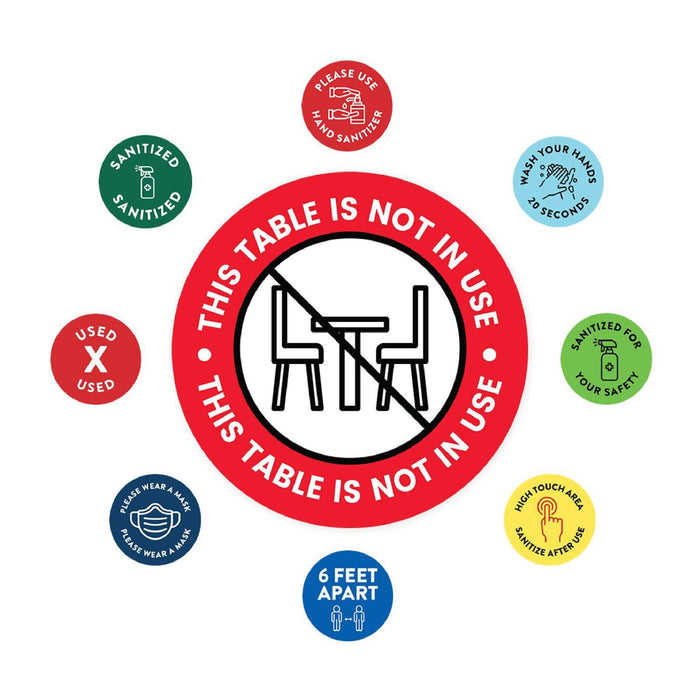 Restaurant Curbside Pickup Social Distancing Signs-Set of 50-Andaz Press-Table Is Not In Use-