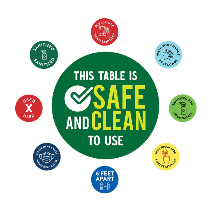 Restaurant Curbside Pickup Social Distancing Signs-Set of 50-Andaz Press-Table Is Safe And Clean-