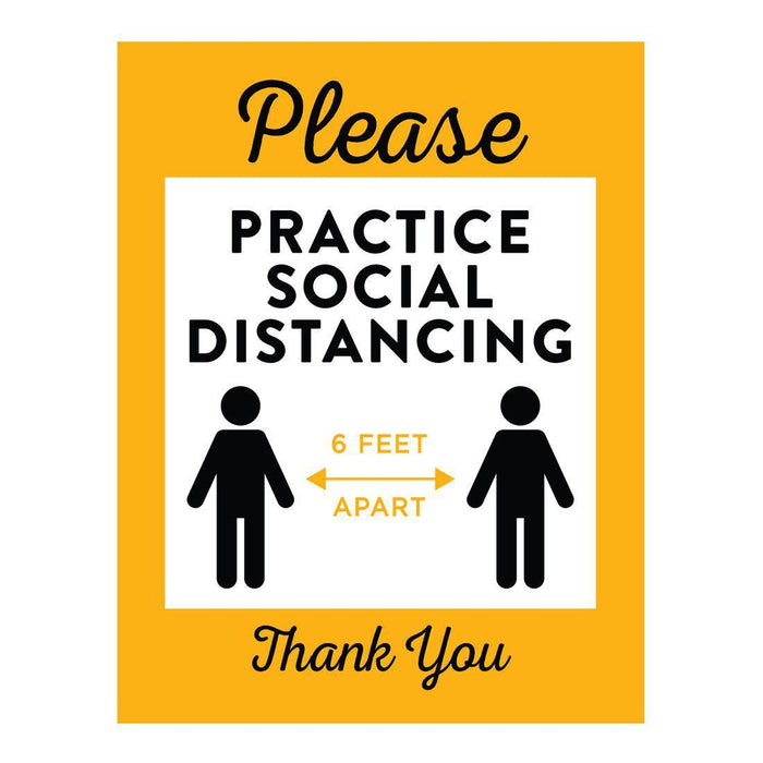 Restaurant Social Distancing Rectangle Curbside Signs-Set of 10-Andaz Press-Thank You-
