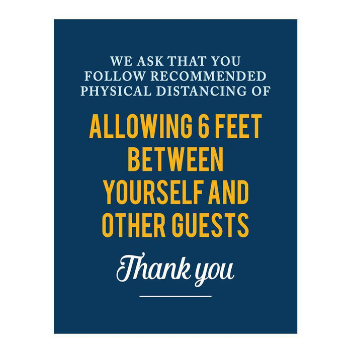 Restaurant Social Distancing Rectangle Curbside Signs-Set of 10-Andaz Press-Thank You-