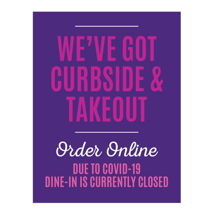 Restaurant Social Distancing Rectangle Curbside Signs-Set of 10-Andaz Press-Curbside & Takeout-