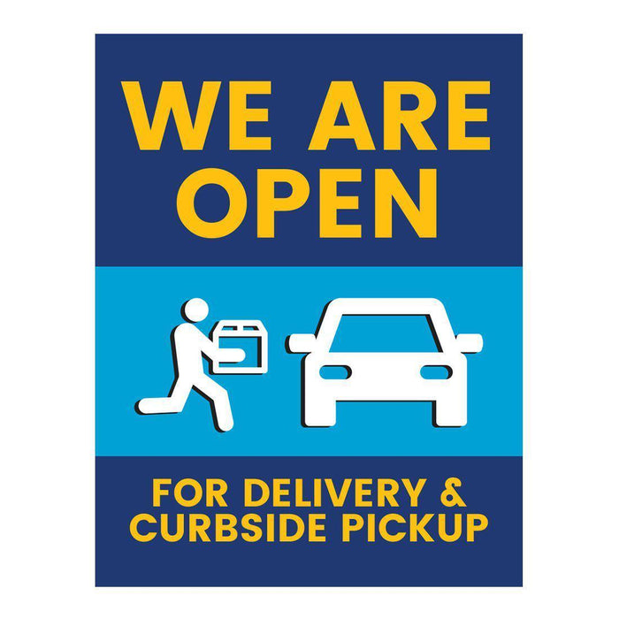 Restaurant Social Distancing Rectangle Curbside Signs-Set of 10-Andaz Press-Delivery Pickup-