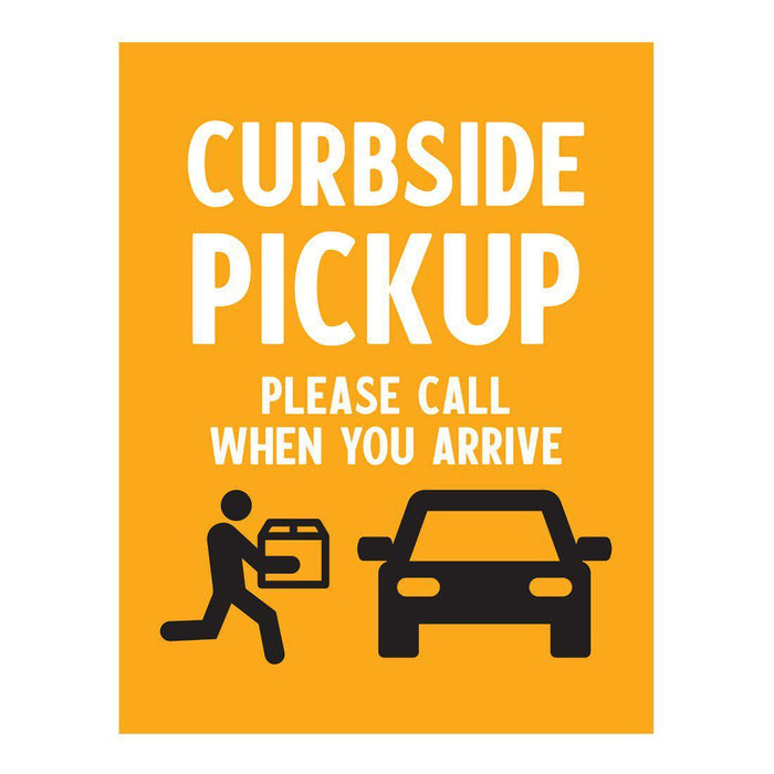 Restaurant Social Distancing Rectangle Curbside Signs-Set of 10-Andaz Press-Please Call When You Arrive-