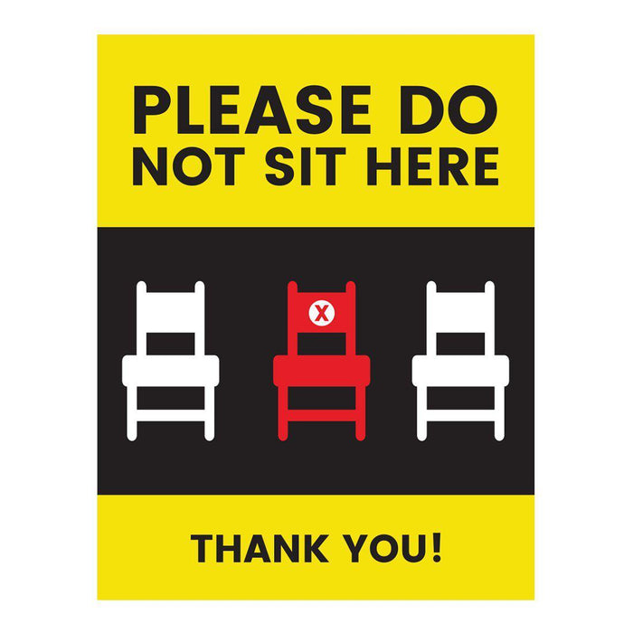 Restaurant Social Distancing Rectangle Curbside Signs-Set of 10-Andaz Press-Please Do Not Site Here-