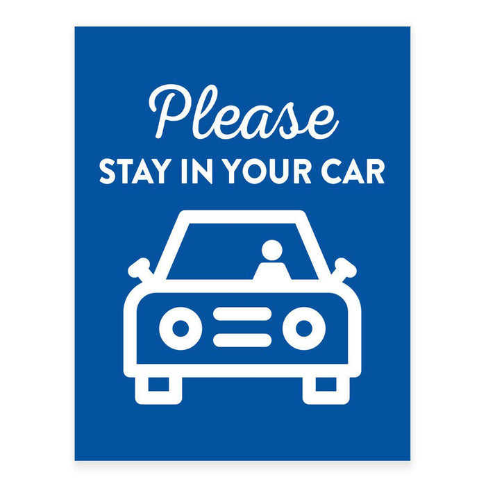 Restaurant Social Distancing Rectangle Curbside Signs-Set of 10-Andaz Press-Please Stay In Your Car-