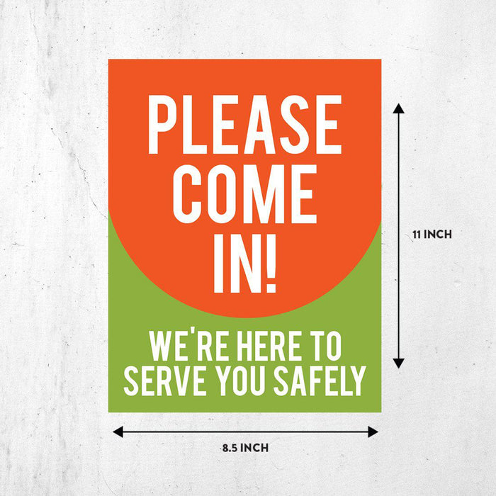 Restaurant Social Distancing Rectangle Curbside Signs-Set of 10-Andaz Press-Safely Business Signs-