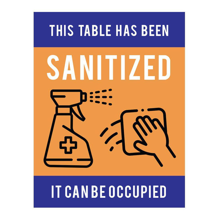 Restaurant Social Distancing Rectangle Curbside Signs-Set of 10-Andaz Press-Sanitized-
