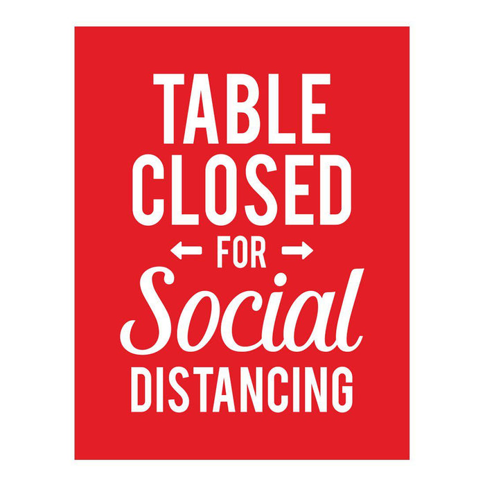 Restaurant Social Distancing Rectangle Curbside Signs-Set of 10-Andaz Press-Table Closed For Social Distancing-