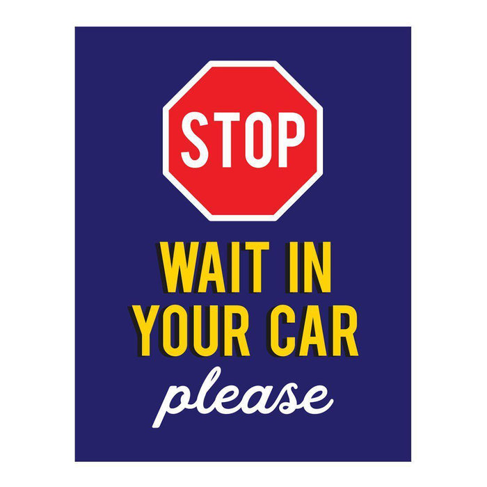 Restaurant Social Distancing Rectangle Curbside Signs-Set of 10-Andaz Press-Wait In Your Car Please-