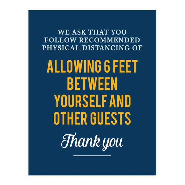 Restaurant Social Distancing Rectangle Curbside Signs-Set of 10-Andaz Press-Yourself & Other Guests-