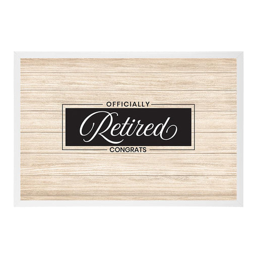 Retirement Signature Frame Guest Book Alternative, Set of 1-Set of 1-Andaz Press-Rustic Wood-