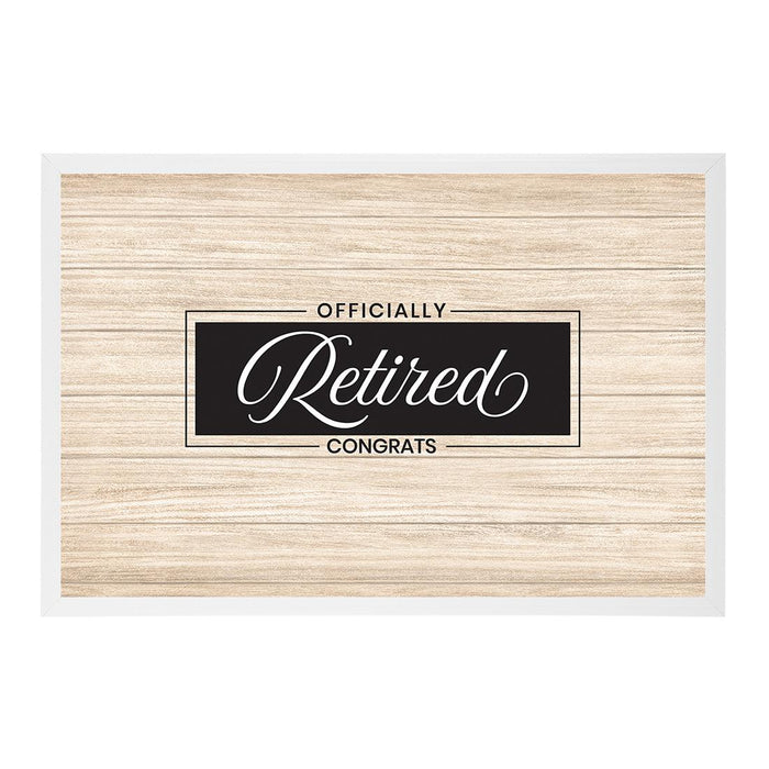 Retirement Signature Frame Guest Book Alternative, Set of 1-Set of 1-Andaz Press-Rustic Wood-