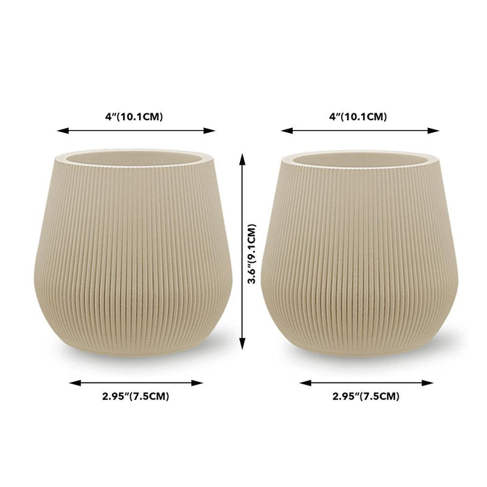 Ribbed Short Fluted Boho Vases, Set of 6-Set of 6-Koyal Wholesale-Desert Tan-
