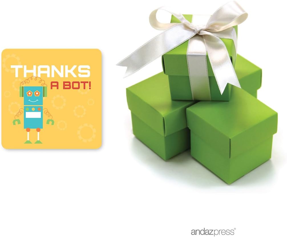 Robot Birthday DIY Party Favors Kit with Favor Boxes and Labels, Thanks a Bot-Set of 20-Andaz Press-