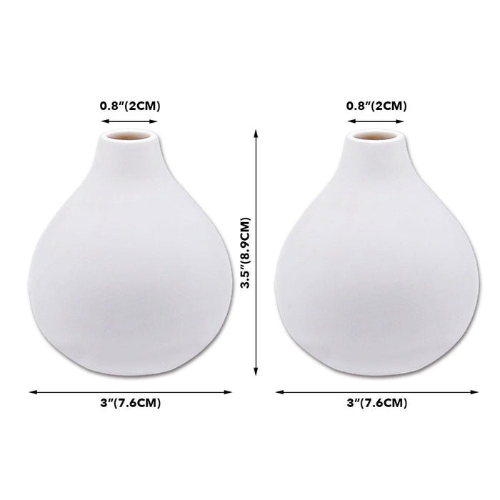 Round Bud Vase Set, Set of 6-Set of 6-Koyal Wholesale-White-