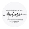 Round Clear Custom Wedding Return Address Labels with Black Ink, Set of 40-Set of 40-Andaz Press-The Future Mr. & Mrs.-