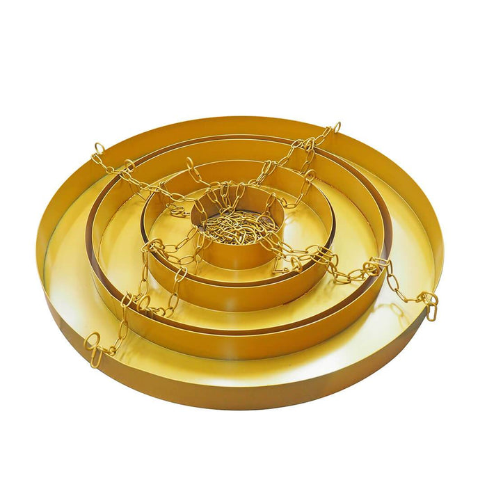 Round Floral Chandelier Set-Set of 3-Koyal Wholesale-Gold-