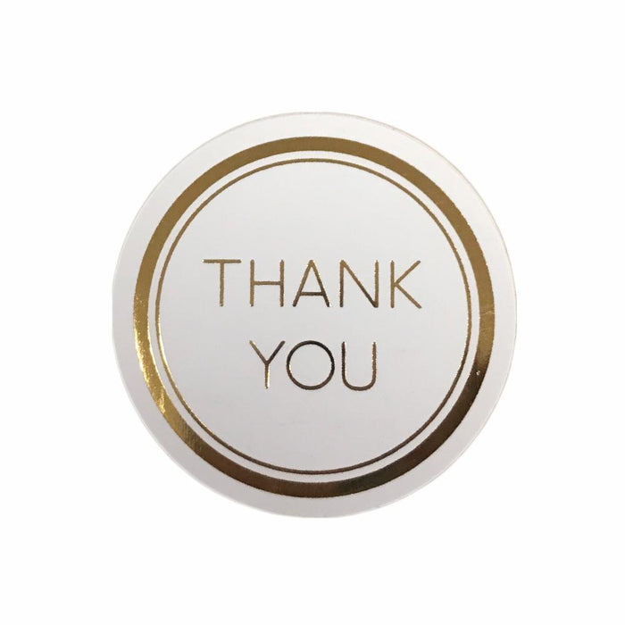 Round Foil Edge Thank You Favor Labels-Set of 500-Koyal Wholesale-Gold-