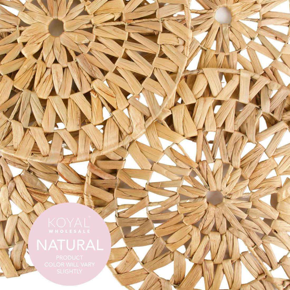 Round Woven Water Hyacinth Placemats Bulk Pack