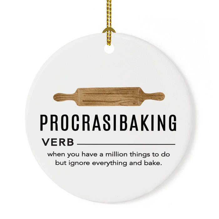 Set of 1 Ceramic Baking Ornament for Christmas Tree 20XX Funny Gift for Bakers-Set of 1-Andaz Press-This is How I Roll-