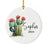 Set of 1 Ceramic Custom Baby Cactus Design Ornament, Succulent Holiday Decor-Set of 1-Andaz Press-