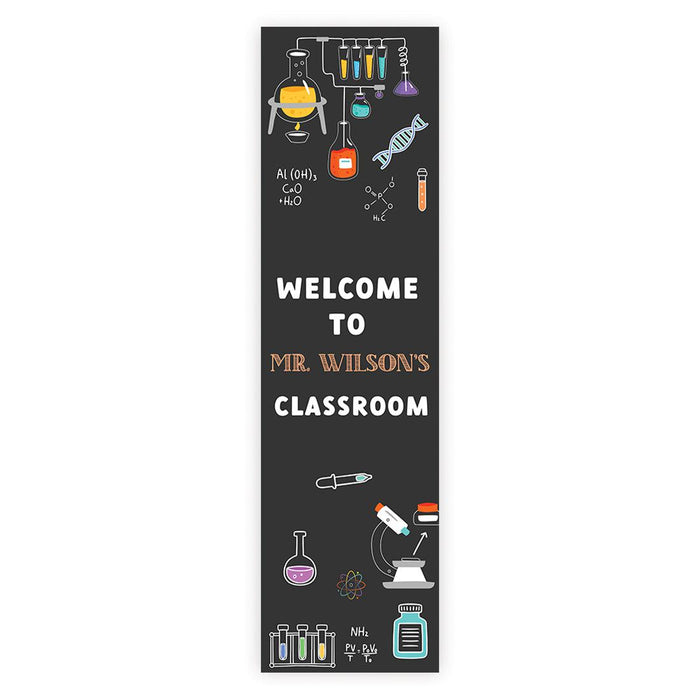 Set of 1 Custom 13x48 Vertical Classroom Door Sign | Welcome & Teacher Decor-Set of 1-Andaz Press-Vertical Art Classroom Banner-