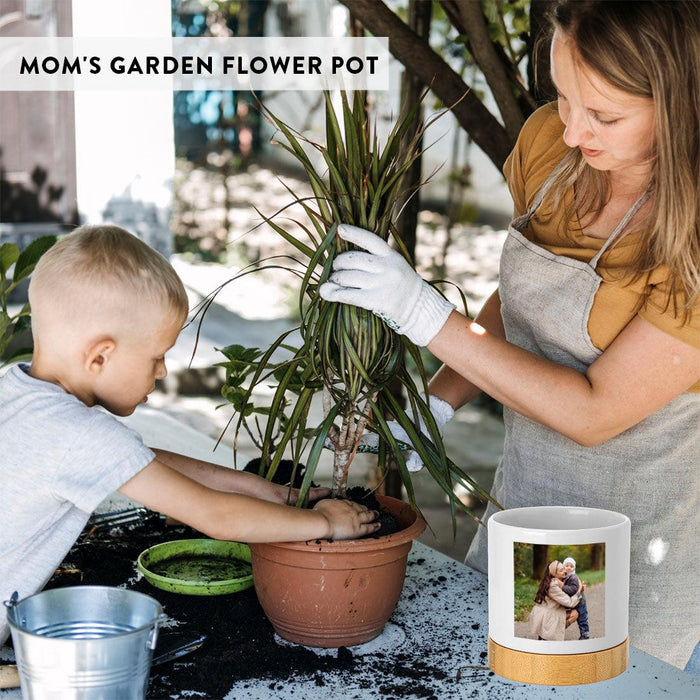 Set of 1 Custom Grandma's Garden Pot with Drainage – Gift for Mom, Nana, Mimi, Mother's Day-Set of 1-Andaz Press-Mother's Day Flower Pot-
