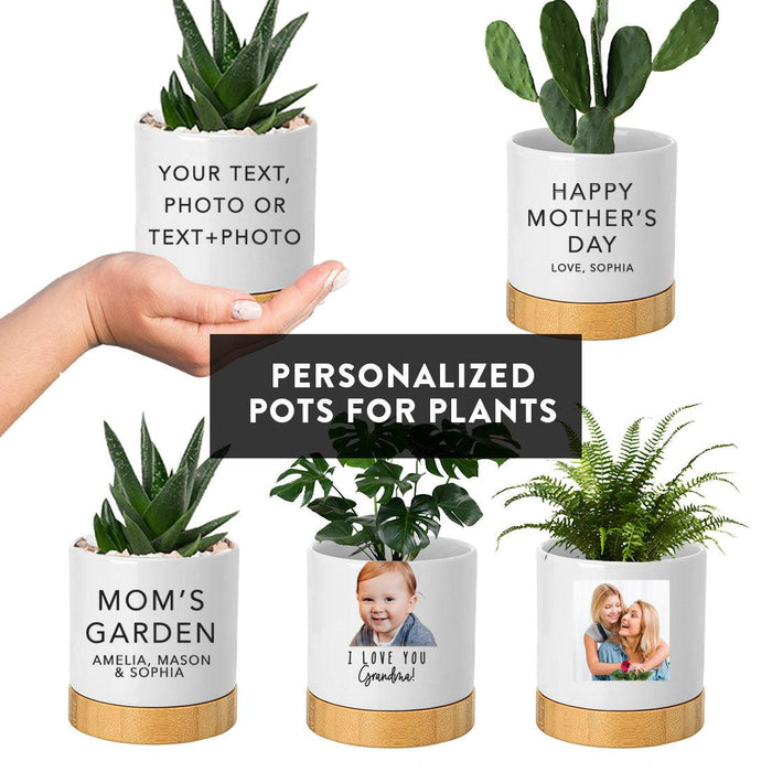 Set of 1 Custom Grandma's Garden Pot with Drainage – Gift for Mom, Nana, Mimi, Mother's Day-Set of 1-Andaz Press-Mother's Day Flower Pot-