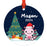 Set of 1 Custom Metal Axolotl Ornament for Kids – Cute Christmas Tree Decoration-Set of 1-Andaz Press-Axolotl with Santa Hat-