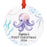 Set of 1 Custom Metal Octopus Ornament 20XX for Kids Christmas Tree Decor-Set of 1-Andaz Press-Cute Purple Octopus First Christmas-