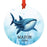 Set of 1 Custom Shark Metal Ornament 20XX, Christmas Ornament for Kids & Marine Life Lovers-Set of 1-Andaz Press-Whale Shark-
