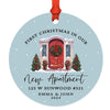 Set of 1 My First Apartment Metal Ornament 20XX, Custom Christmas Decor for New Home-Set of 1-Andaz Press-Red Front Door-