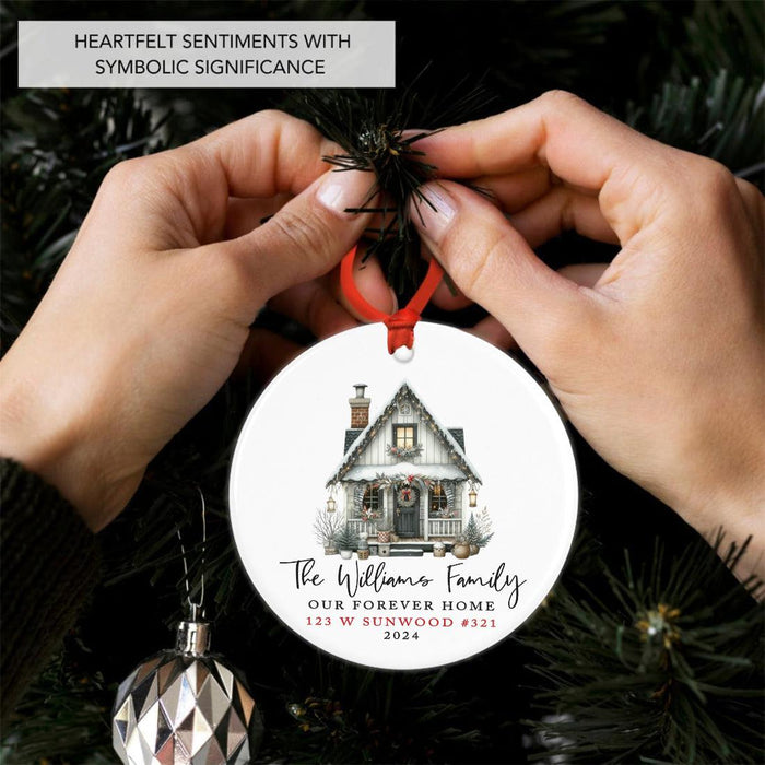 Set of 1 Our Forever Home Ceramic Ornament 20XX, Custom Family & First Home Decor-Set of 1-Andaz Press-