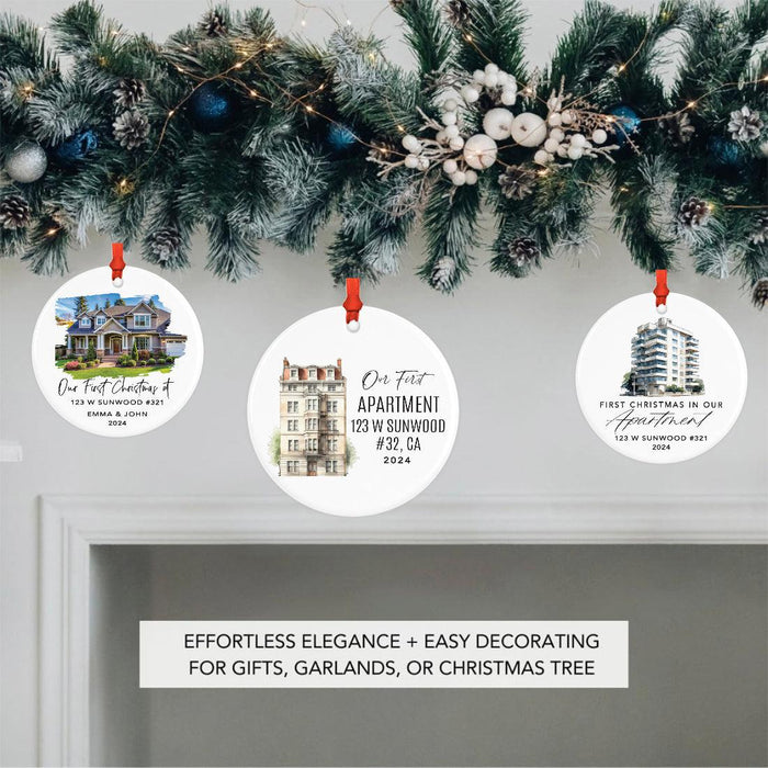 Set of 1 Our Forever Home Ceramic Ornament 20XX, Custom Family & First Home Decor-Set of 1-Andaz Press-