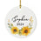 Set of 1 Sunflower Ceramic Ornament for Christmas Tree, Custom Name Gift for Loved Ones-Set of 1-Andaz Press-Sunflower Garland-