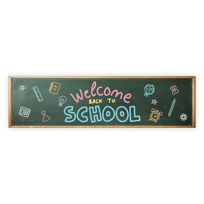 Set of 1 Welcome Back to School Banner | Classroom Door & First Day Decorations, Horizontal Backdrop Sign-Set of 1-Andaz Press-Horizontal Colorful-