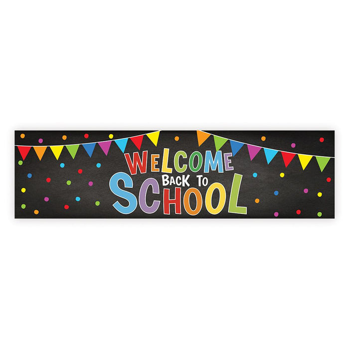 Set of 1 Welcome Back to School Banner | Classroom Door & First Day Decorations, Horizontal Backdrop Sign-Set of 1-Andaz Press-Horizontal Colorful-