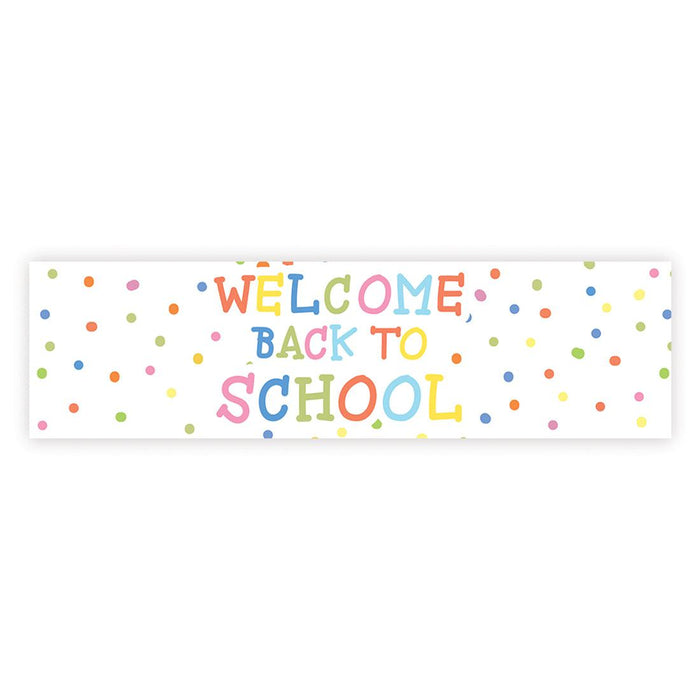 Set of 1 Welcome Back to School Banner | Classroom Door & First Day Decorations, Horizontal Backdrop Sign-Set of 1-Andaz Press-Horizontal Colorful-