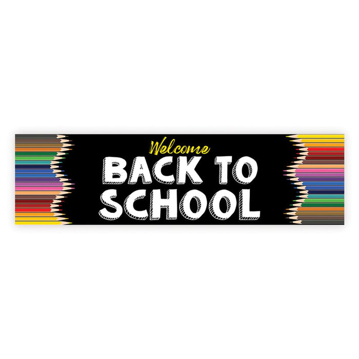 Set of 1 Welcome Back to School Banner | Classroom Door & First Day Decorations, Horizontal Backdrop Sign-Set of 1-Andaz Press-Horizontal Colorful-