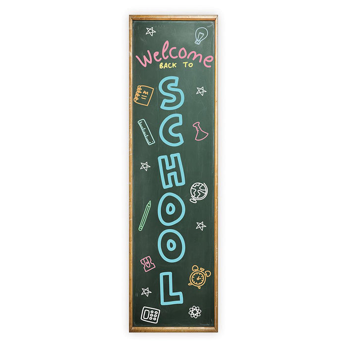 Set of 1 Welcome Back to School Banner | First Day & Classroom Door Vertical Sign-Set of 1-Andaz Press-Vertical Chalkboard-