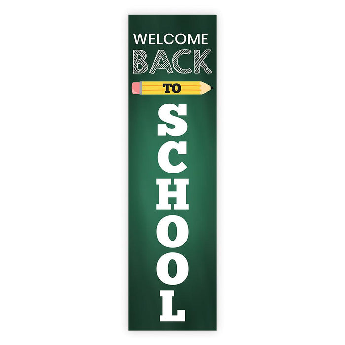 Set of 1 Welcome Back to School Banner | First Day & Classroom Door Vertical Sign-Set of 1-Andaz Press-Vertical Classic Chalkboard-