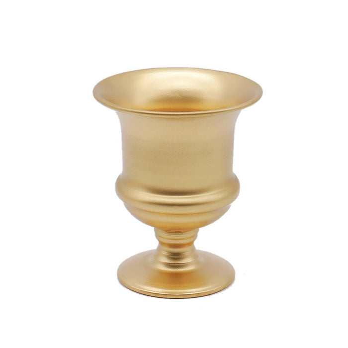 Set of 10 Petite Urn Metal Trumpet Vases-Set of 10-Koyal Wholesale-Gold-
