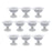 Set of 10 Ribbed Pedestal Decorative Bowl, Compote Centerpiece Vase-Set of 10-Koyal Wholesale-White-