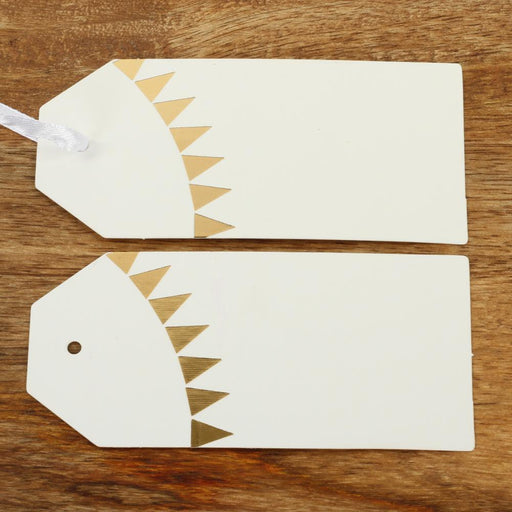 Set of 100 Foil Pennant Banner Favor Tags-Set of 100-Andaz Press-Gold-