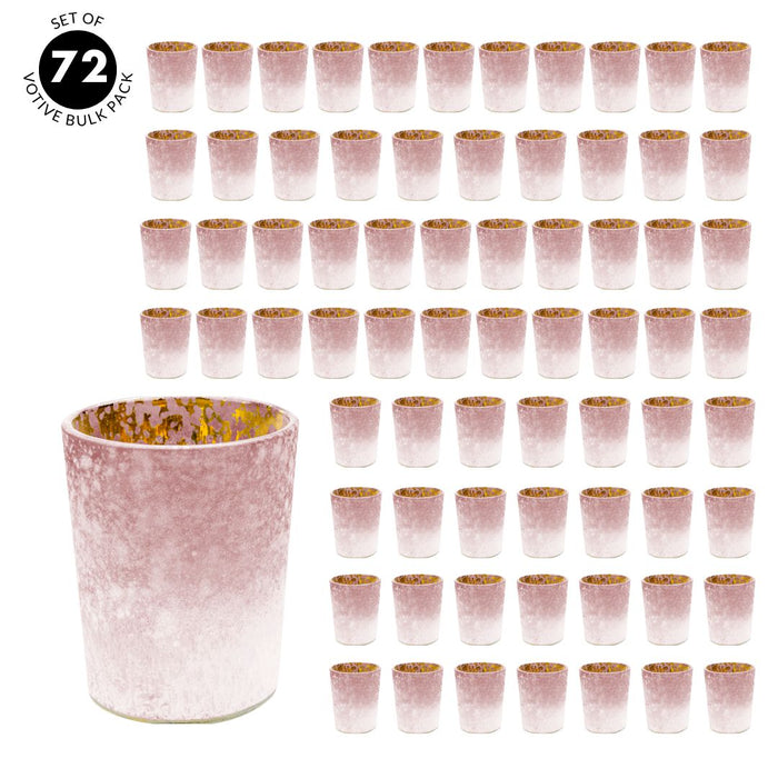 Set of 12 2.6" Tall Frosted Ombre Mercury Glass Votive Candle Holders Bulk Pack-Koyal Wholesale-White-Set of 1 (12 PC)-