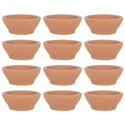 Set of 12 Ceramic Tealight Candle Holder Terracotta Candle Saucers, Decorative Candle Tray Stand Plate for Tealights-Set of 12-Koyal Wholesale-Terracotta-