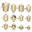 Set of 12 Mismatched Votive Candle Holder for Wedding Table Centerpieces, Home Decor-Set of 12-Koyal Wholesale-Gold-
