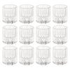 Set of 12 Modern Reversible Glass Taper Tealight Holders-Set of 12-Koyal Wholesale-Clear-