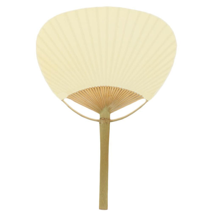 Set of 12 Paper Paddle Fans-Set of 12-Koyal Wholesale-Ivory-