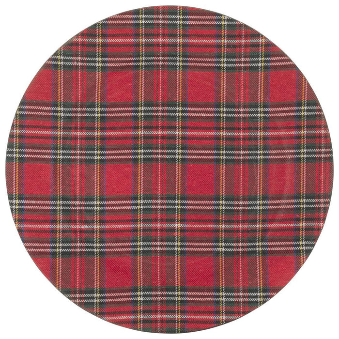 Set of 12 Tartan Plaid Acrylic Charger Plates-Set of 12-Koyal Wholesale-Red-